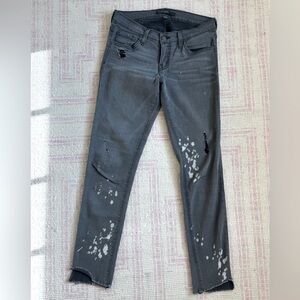 Flying Monkey Grey Distressed Ankle Jeans size 27